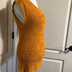 vintage mustard yellow textured tunic top medium